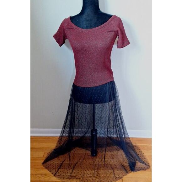 Red Valentino Point d'Esprit Lurex Knit Polka Dot Stripe Dress Women Size Medium - Picture 12 of 15